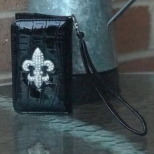 Black Faux Leather Wristlet | NWOT